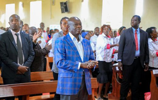 Deputy President Rigathi Gachagua attending a Holy Mass at Sacred Heart Endarasha Catholic Church, Kieni Constituency, Nyeri County.