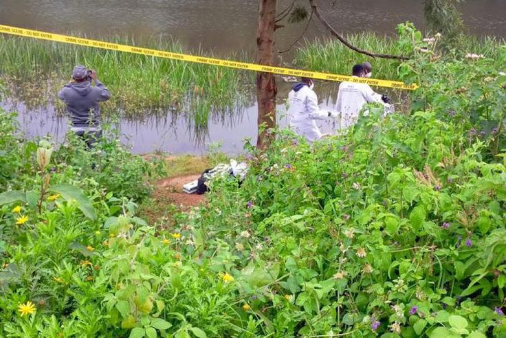 DCI probes a human head that was discovered at Kiambaa Dam in Kiambu