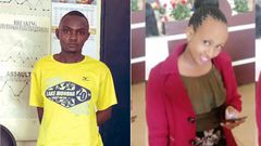 A collage of Morris Njuguna and his girlfriend Ryspa Ndunge