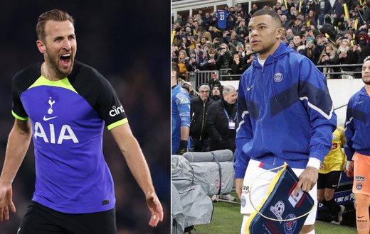 Harry Kane (left) and Kylian Mbappe