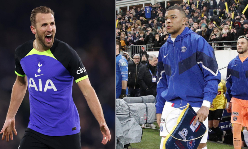 Harry Kane (left) and Kylian Mbappe