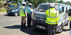 NTSA officials inspecting a PSV vehicle
