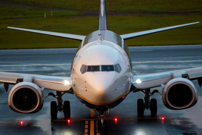 A plane on th runway