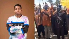 A collage image of the late Brian Chira and elders performing a ritual at his home