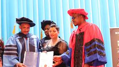 Embakasi East MP Babu Owino receives Honorary Doctorate Degree in Political Leadership