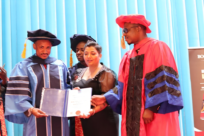 Embakasi East MP Babu Owino receives Honorary Doctorate Degree in Political Leadership
