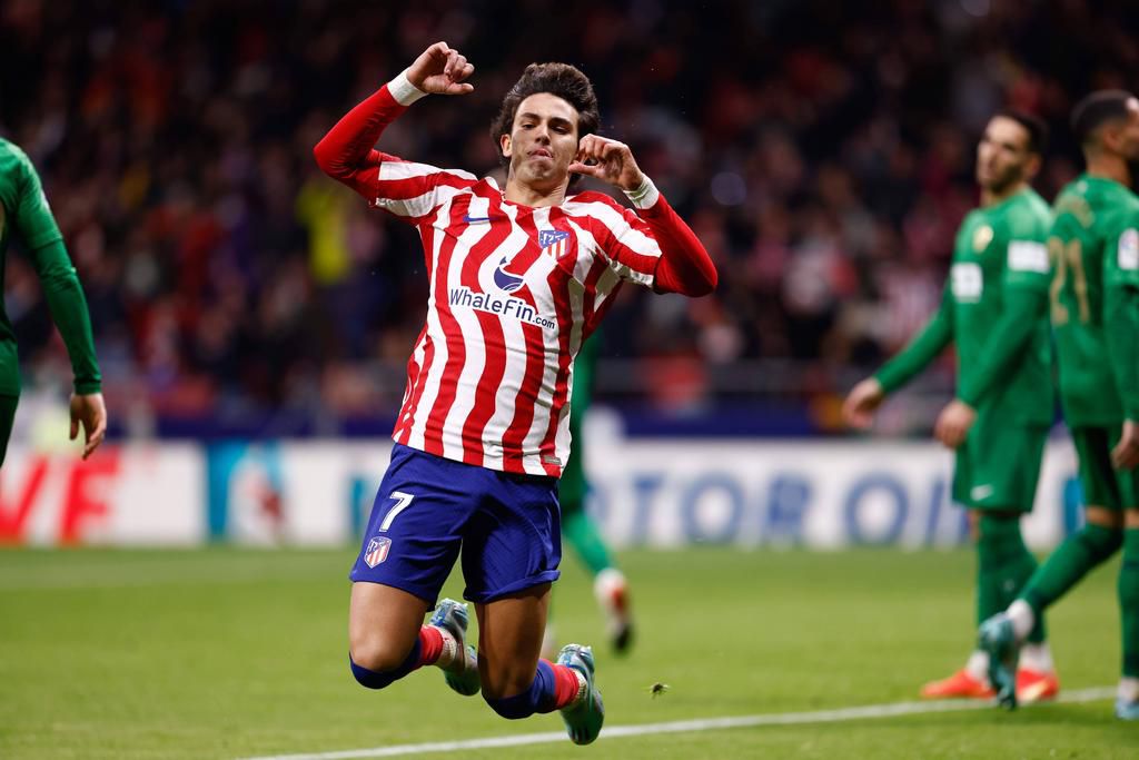 oao Felix of Atletico de Madrid celebrates a goal during the Spanish League, La Liga Santander, football match played between Atletico de Madrid and Elche CF at Civitas Metropolitano stadium on December 29, 2022.