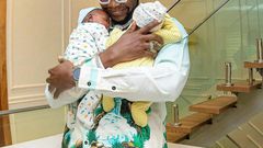 Nigerian singer Kizz Daniel and his sons Jalil and Jelani [Instagram/KizzDaniel]