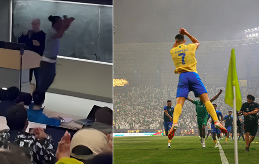 Vroom514 and Cristiano Ronaldo performing the Siu celebration