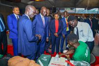 President William Ruto during the launch of a capacity building and empowerment programme for boda boda riders and one-year free medical cover dubbed Boda Boda Care at KICC, Nairobi on June 26, 2023