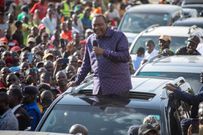 Retired President Uhuru Kenyatta interacting with the public in the company of Raila Odinga in a series of rallies in Yala, Luanda and Kisumu shortly after attending the burial of former Education CS George Magoha on February 11, 2023