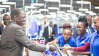 President William Ruto during a tour of Hela Apparel factory in Athi River, Machakos County on April 23, 2024
