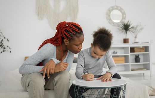Stock image of a mother and child