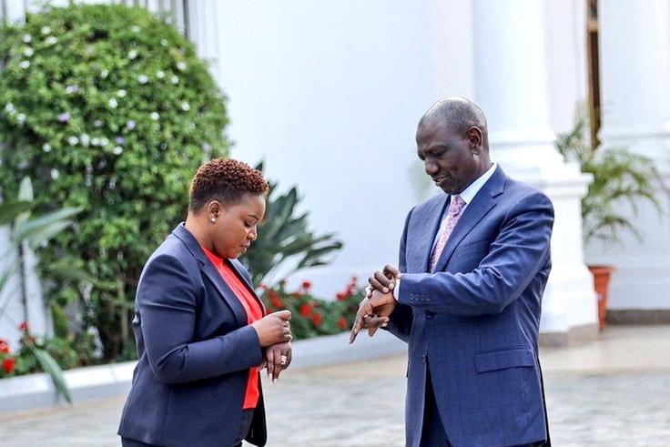 President William Ruto and Health CS Susan Nakhumicha at State House, Nairobi