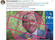 Fake news alert shared by Wiper Party Leader Kalonzo Musyoka on Friday, January 27, 2023.