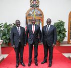 President William Ruto with Deputy President Rigathi Gachagua and Kanini Kega at State House