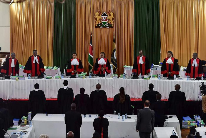 Supreme Court judges during the hearing of the 2022 presidential election petition