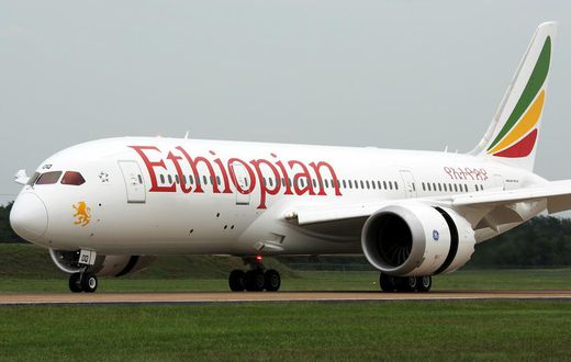 A photo of an Ethiopian Airlines plane