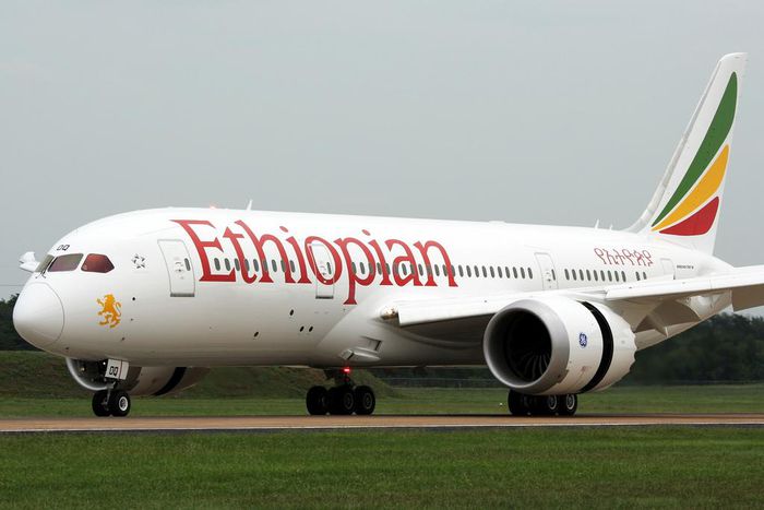 A photo of an Ethiopian Airlines plane