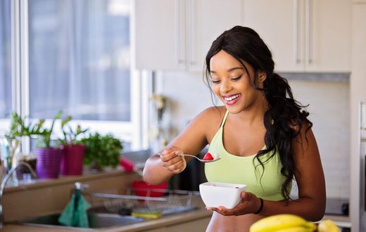 A lady preparing a meal