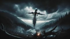 An AI generated image depicting a crashing plane