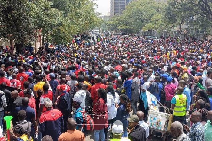 Nyamakima, Kamukunji traders protest outside Deputy President Rigathi Gachagua's office