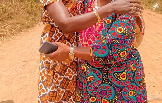 Akothee celebrates with Ambassador Pamela Mboya Girls High School Principal Margaret Temesi after successfully enrolling Lizy Naomy Ochieng into Form 1