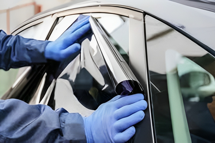 A car window's being tinted