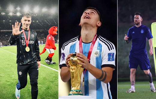 From left: Lisandro Martinez, Paulo Dybala and Lionel Messi