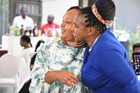 Governor Anne Waiguru and Nakuru Senator Tabitha Keroche when they attended a birthday party for Nakuru Governor Susan Kihika's daughter, Tiffany Kiarie