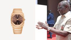 President William Ruto was spotted wearing a Bulgari Octo Finissimo watch.