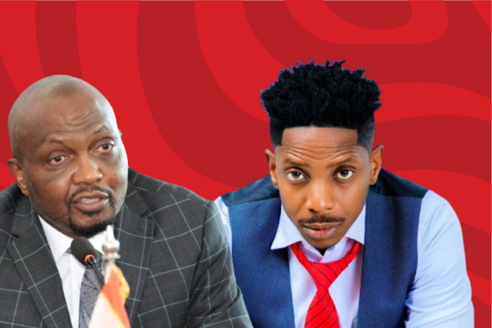 A collage of Trade CS Moses Kuria and Eric Omondi