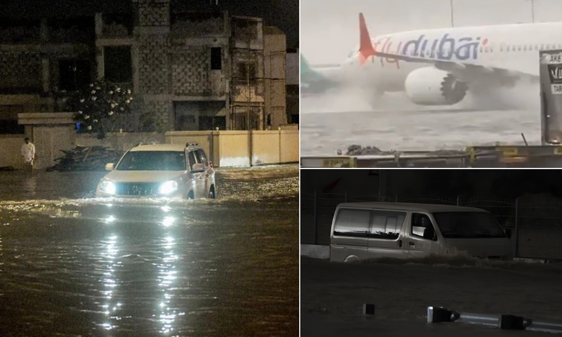 Photo shows the extent of devastating Dubai floods after thunderstorm