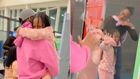Diamond bidding farewell to daughter Tiffah at the airport on April 25