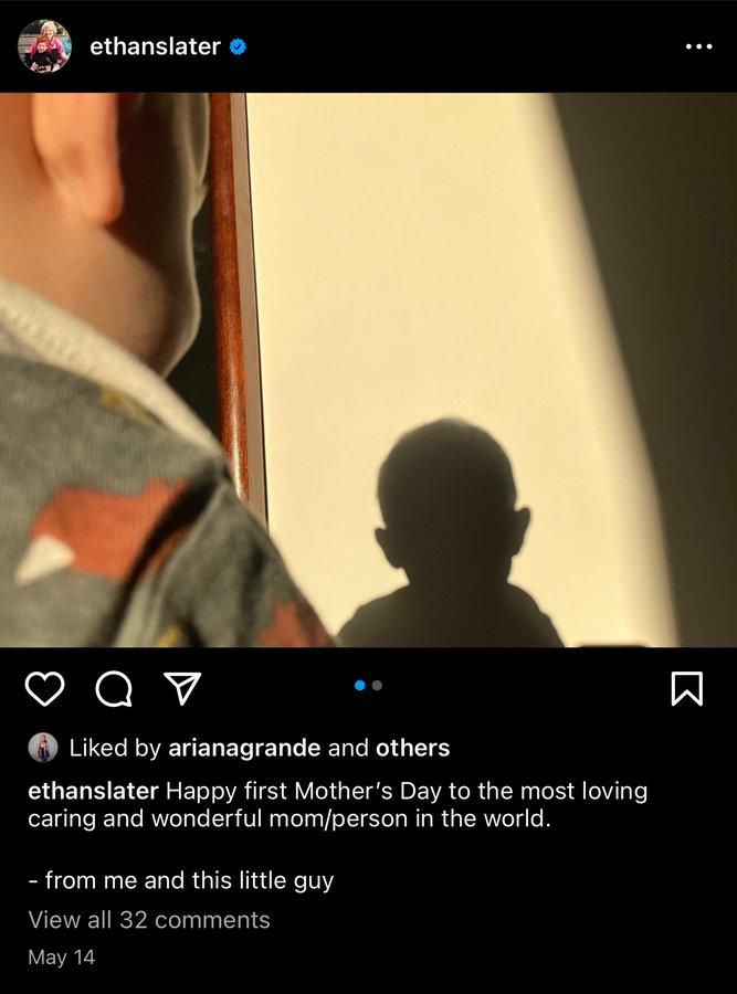 Ariana liking his mothers day post