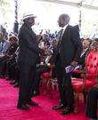 Heartwarming moment as Ruto receives Raila in first public meeting after elections