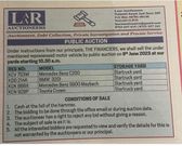 An auction notice published in local dailies