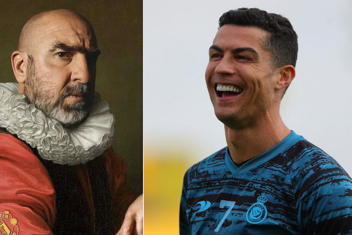 Eric Cantona (left) and Cristiano Ronaldo