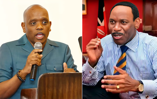 A collage of Dr Ezekiel Mutua and Dennis Itumbi