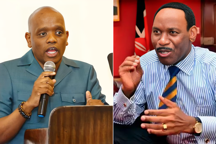 A collage of Dr Ezekiel Mutua and Dennis Itumbi