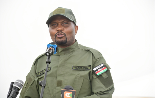 Cabinet Secretary Moses Kuria during launch of the NYS interventions for Agriculture and Food Security in Trans Nzoia County on November 2, 2023