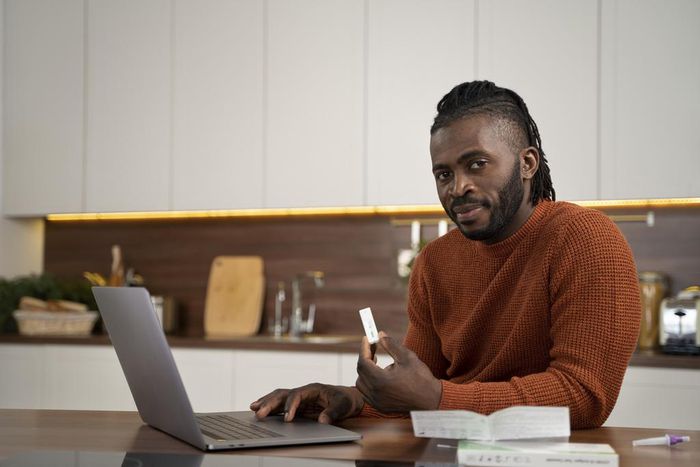 A man working remotely