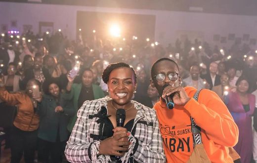 Njugush and his wife Wakavinye performing in Australia
