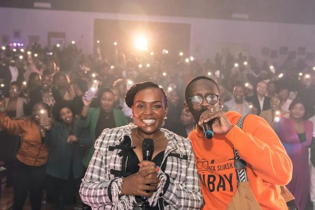 Njugush and his wife Wakavinye performing in Australia