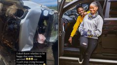 Screenshot of the accident [left] and Mr Seed poses for a photo with his wife Nimo