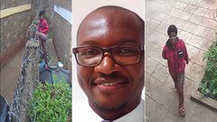 A suspect fleeing from Nairobi Hospital finance director Erick Maigo's house in Nairobi
