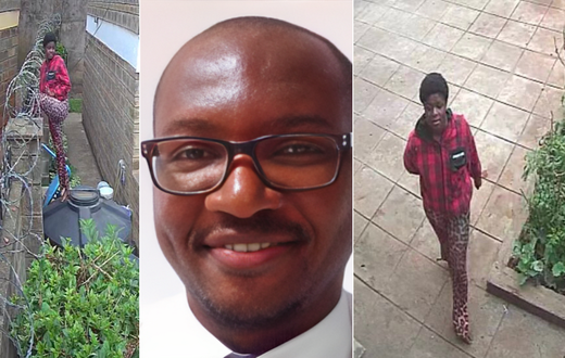 A suspect fleeing from Nairobi Hospital finance director Erick Maigo's house in Nairobi