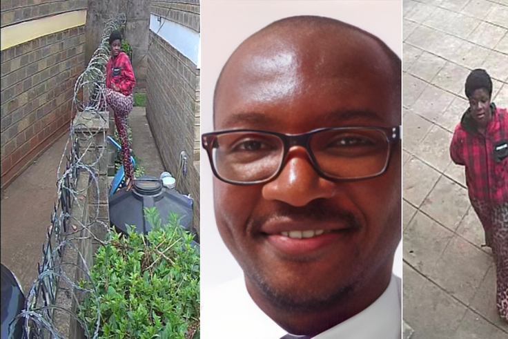 A suspect fleeing from Nairobi Hospital finance director Erick Maigo's house in Nairobi