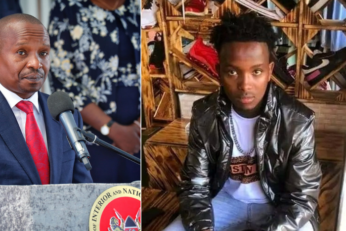 Interior CS Kithure Kindiki and the late Jeff Mwathi