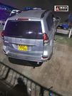 A Toyota Prado that got involved in an accident after suspects kidnapped its occupants